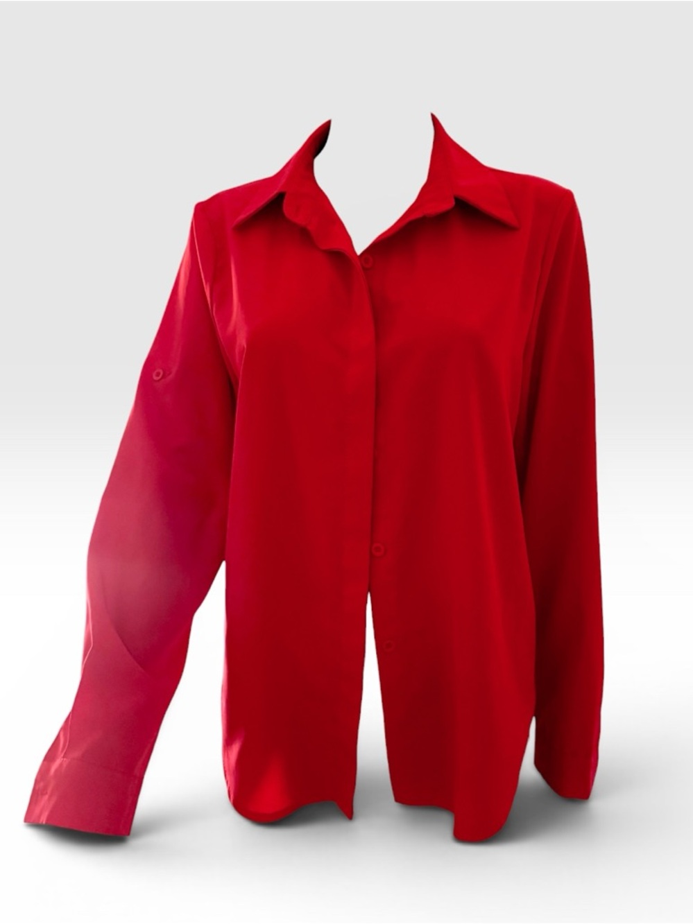 Red Button Down - Picture 2 of 6